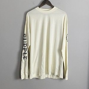 PURPLE BRAND Mens Cream Gothic Logo Long Sleeve T Shirt Size L Streetwear